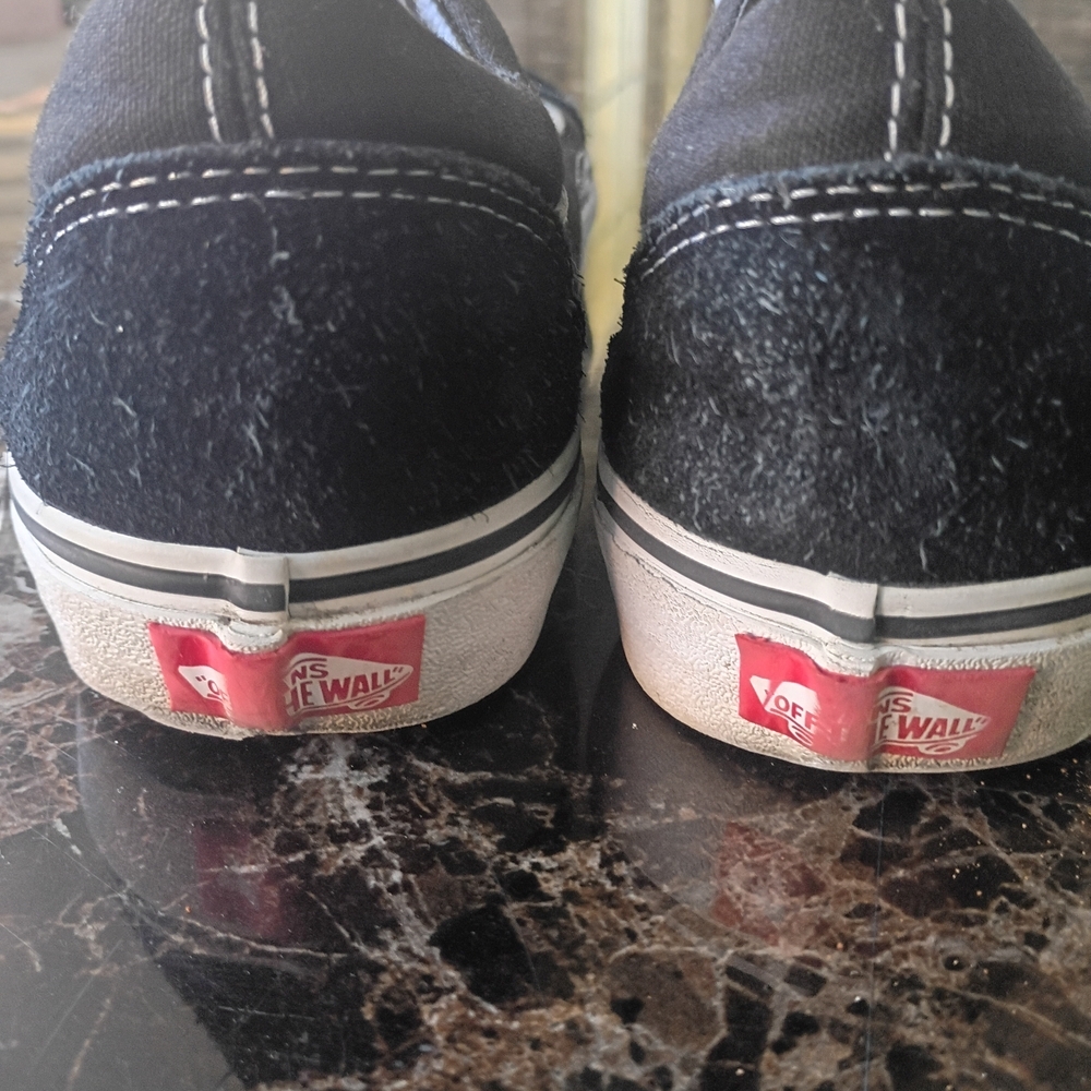 Vans Black and White Old Skool Low Top Sneakers - Picture 5 of 6